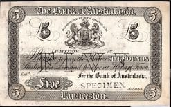 1883 Launceston 5 Pound banknote