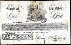 The Bank of Brighton One Hundred Pound 1853