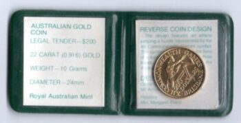 1982 200 Gold coin obverse rotated